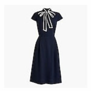 JCrew Navy Tie-neck Dress - Size 14
